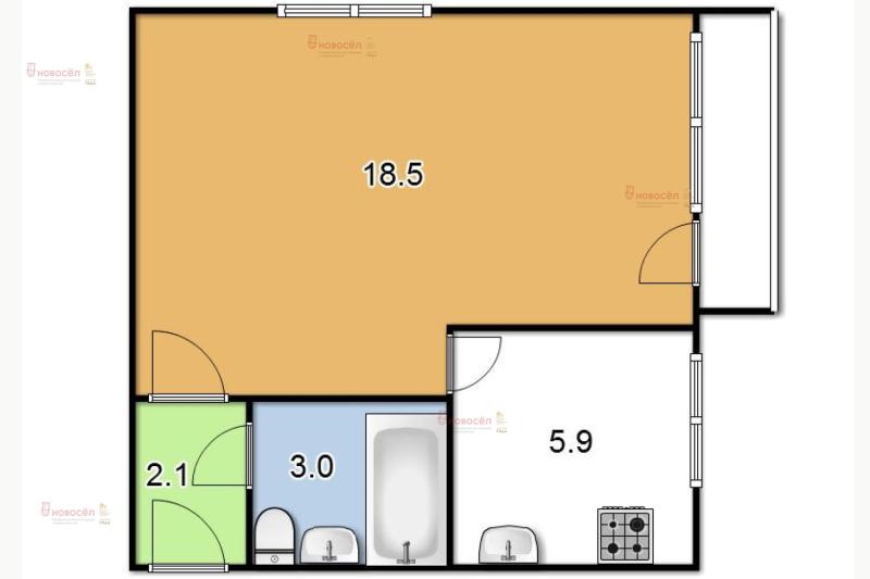 1-комнатная Квартира, 31 м2
