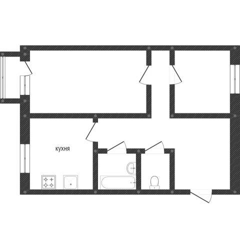 2-комн. квартира, 47.4 м², 5/5 этаж