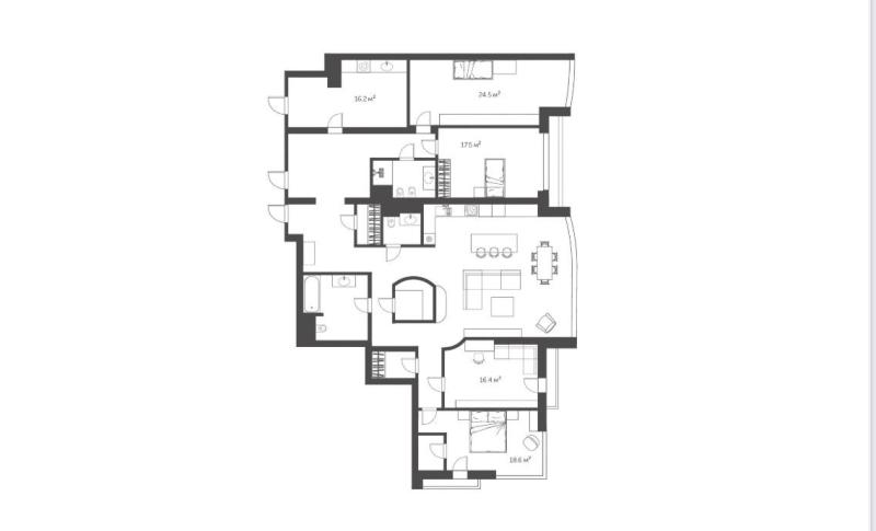 5-комнатная Квартира, 212 м2