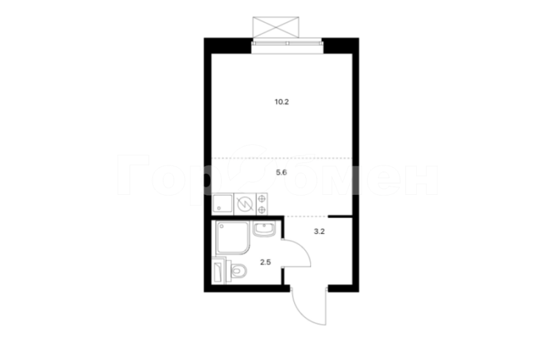 Квартира-Студия, 22.6 м2