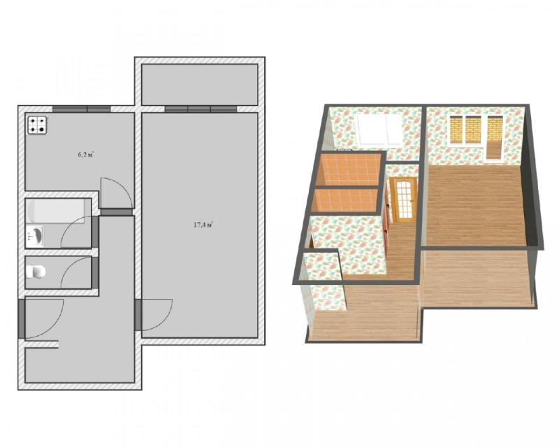 1-комн. квартира, 36 м², 1/2 этаж