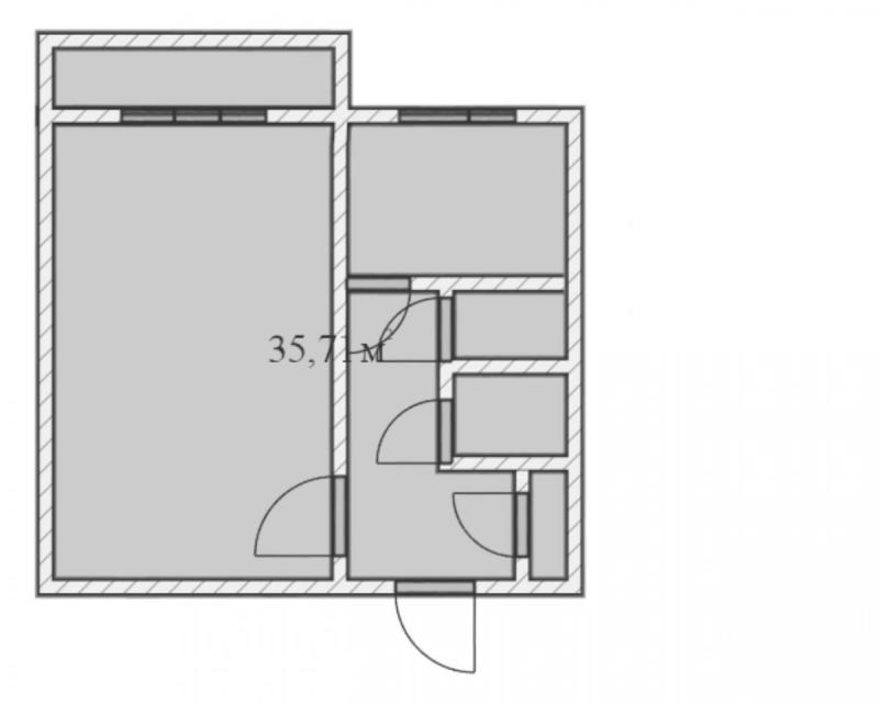 1-комн. квартира, 35.6 м², 2/4 этаж