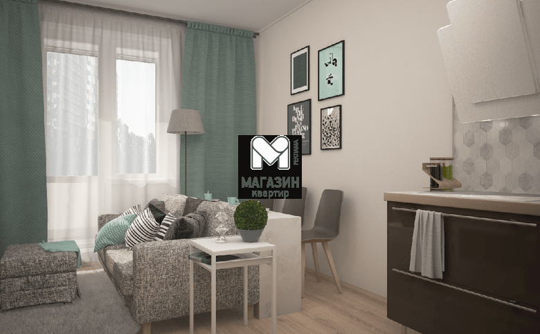 2-комнатная Квартира, 34.8 м2