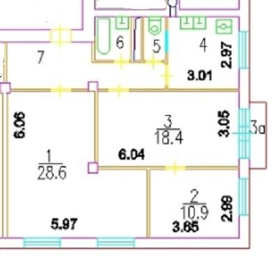 3-комнатная Квартира, 82.2 м2