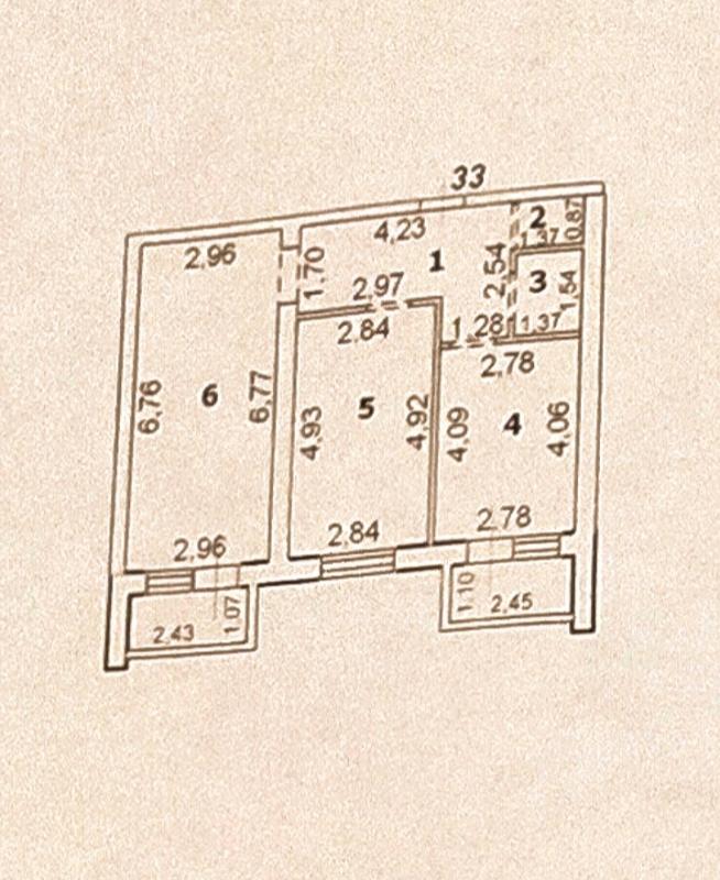 2-комн. квартира, 57 м², 3/3 этаж