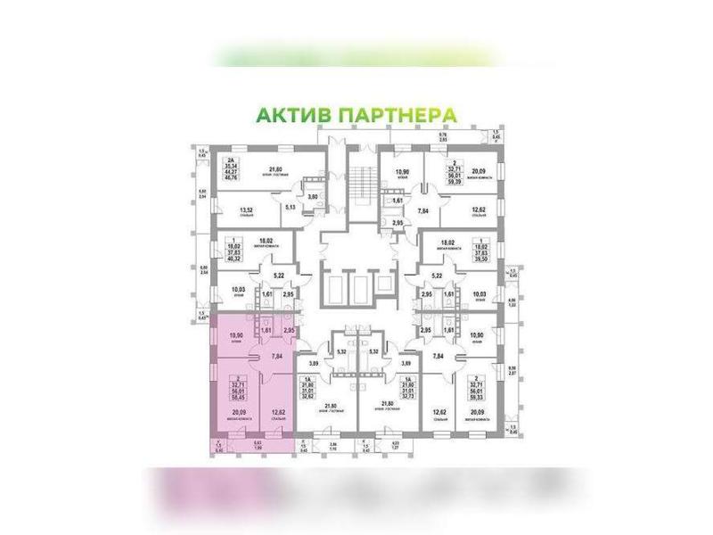 2-комн. квартира, 58.45 м², 5/24 этаж