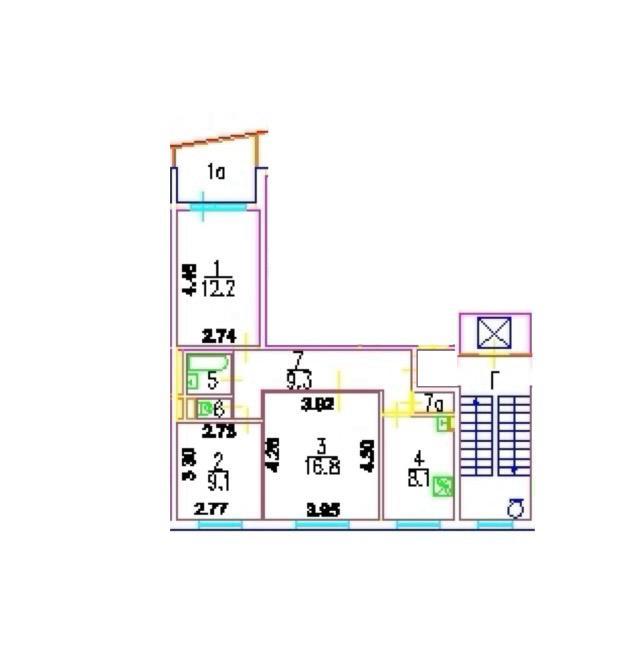 3-комнатная Квартира, 65.3 м2