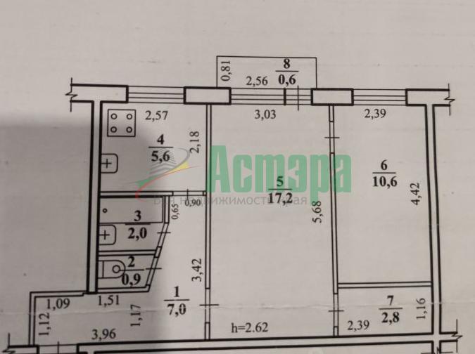 2-комн. квартира, 46.1 м², 4/5 этаж