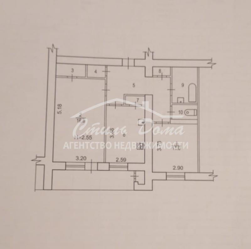 2-комн. квартира, 57.7 м², 9/10 этаж