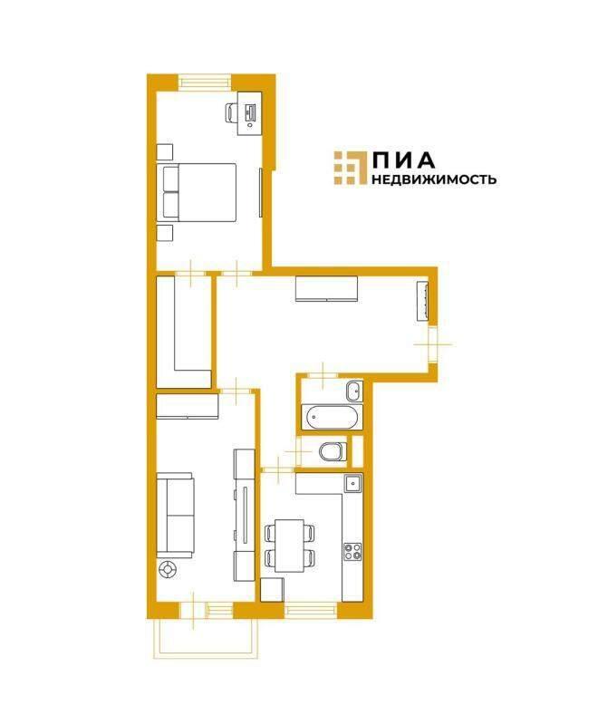 2-комн. квартира, 67.9 м², 4/5 этаж