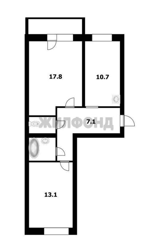 2-комн. квартира, 54.9 м², 9/10 этаж