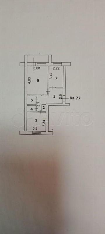 2-комн. квартира, 53 м², 4/5 этаж