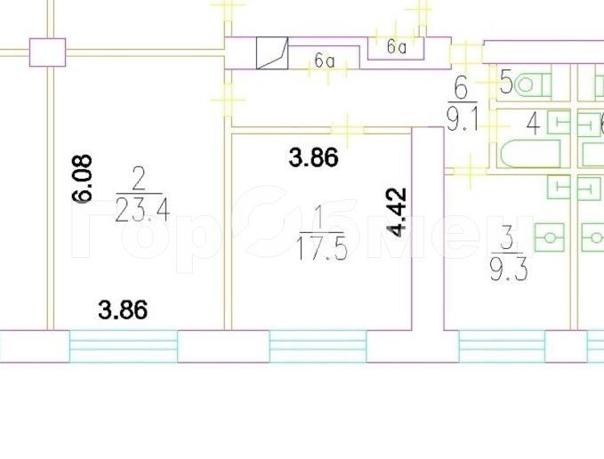 2-комн. квартира, 63 м², 4/6 этаж