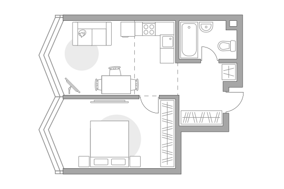 1-комн. квартира, 43.29 м², 12/39 этаж