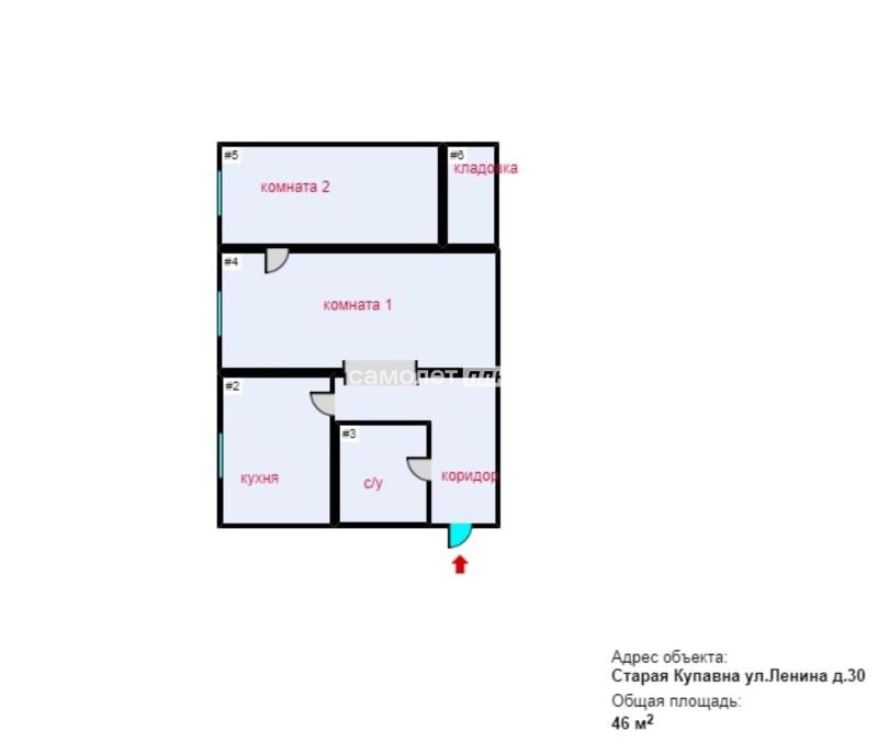 2-комн. квартира, 46 м², 1/5 этаж