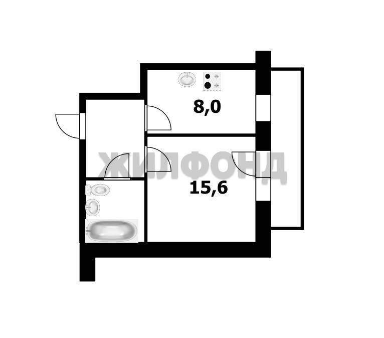 1-комн. квартира, 33 м², 3/3 этаж