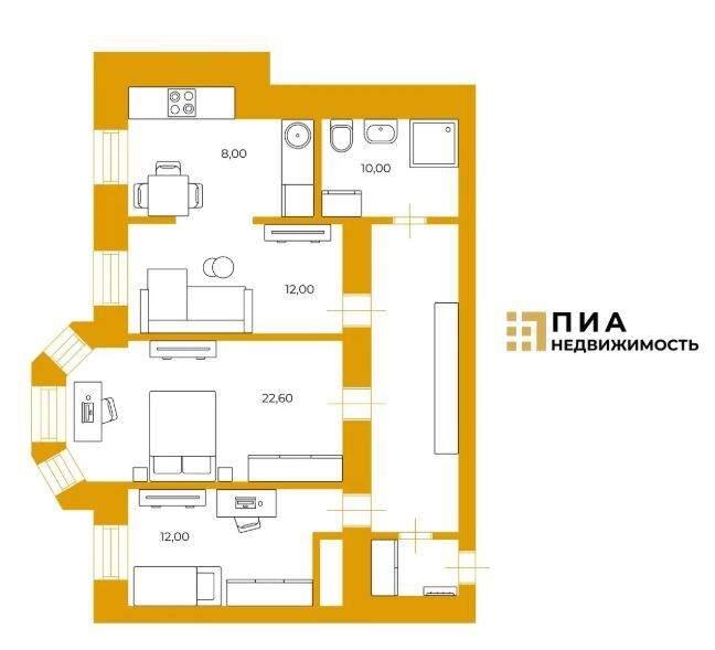 3-комн. квартира, 76 м², 14/16 этаж