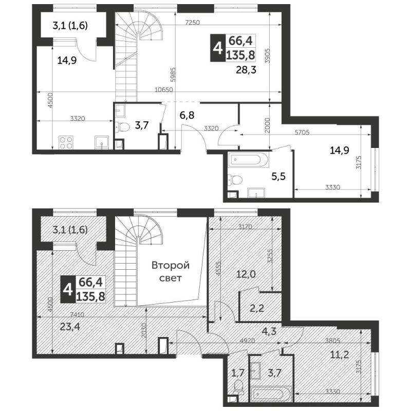 4-комн. квартира, 135 м², 35/37 этаж