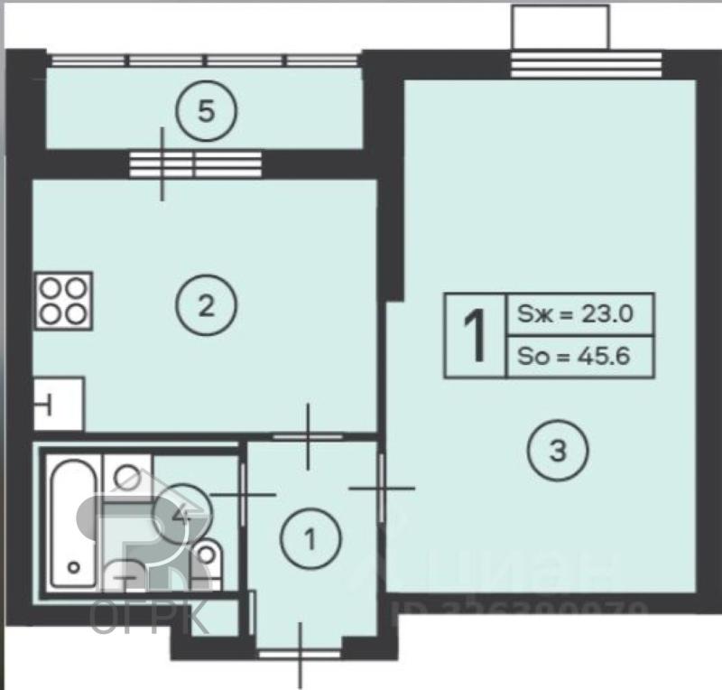 1-комн. квартира, 45 м², 16/45 этаж