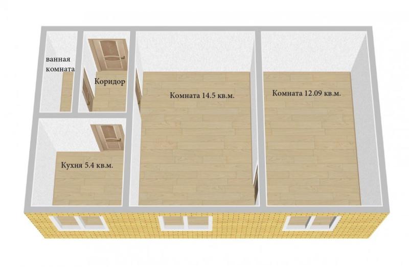 2-комн. квартира, 42 м², 5/5 этаж