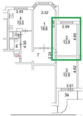 3-комн. квартира, 76 м², 7/10 этаж