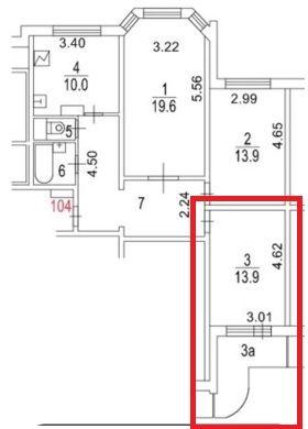 3-комн. квартира, 76 м², 7/10 этаж
