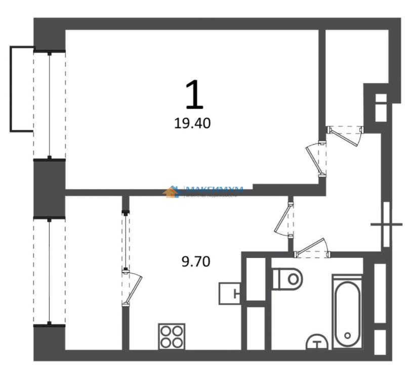 1-комн. квартира, 40 м², 8/13 этаж