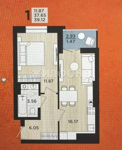 1-комн. квартира, 38 м², 14/16 этаж