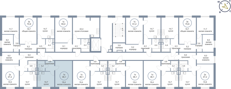 1-комн. квартира, 36 м², 7/9 этаж