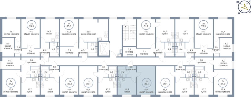 1-комн. квартира, 36 м², 6/9 этаж