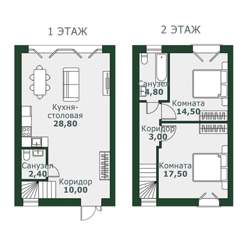 2-комн. квартира, 81 м², 1/3 этаж
