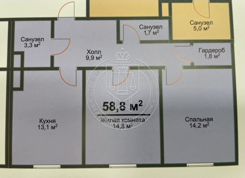 2-комнатная квартира, 58.8 м2
