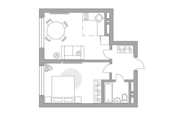 2-комнатная квартира, 44.5 м2