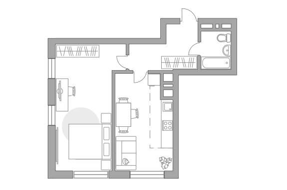 2-комнатная квартира, 48.4 м2
