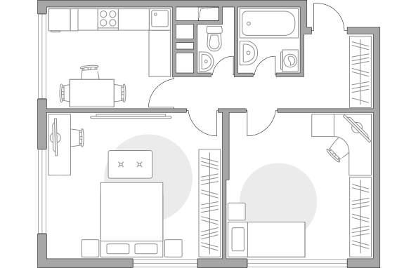 2-комнатная квартира, 60 м2