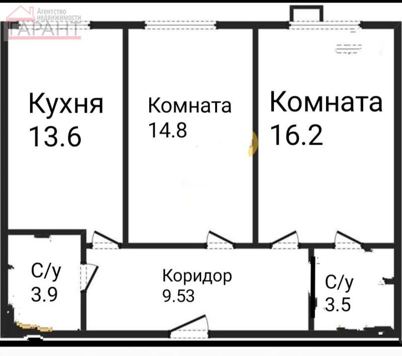 2-комнатная квартира, 61.7 м2