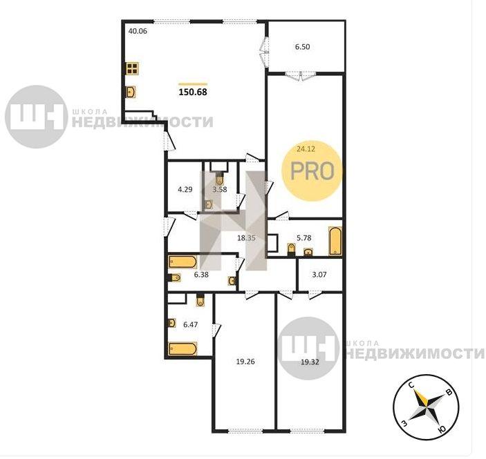 3-комнатная квартира, 152 м2