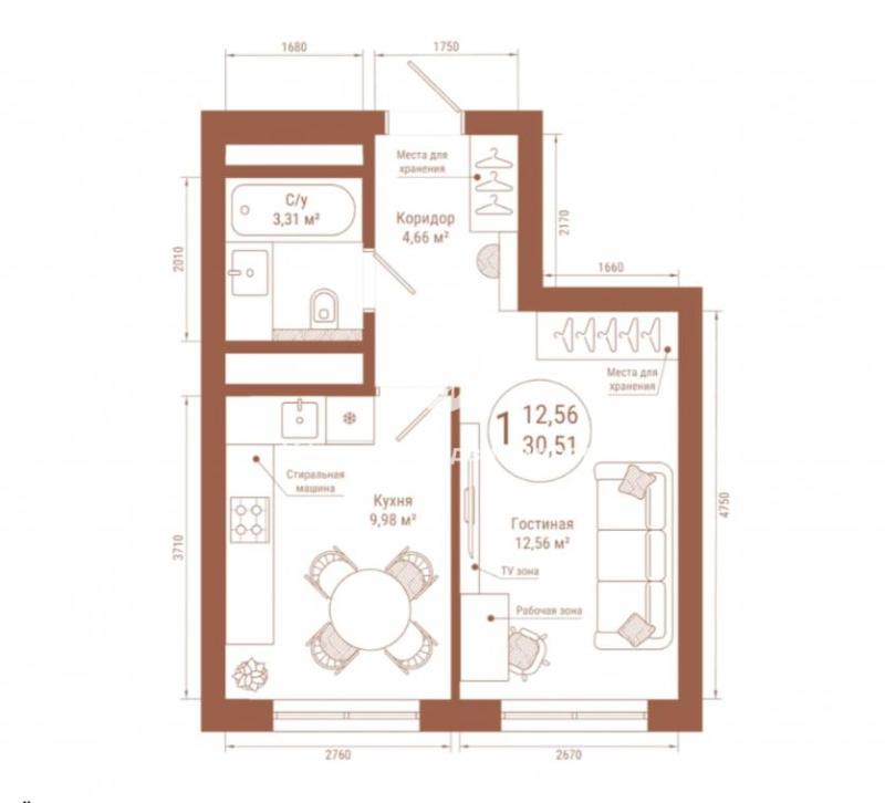 1-комн. квартира, 30 м², 15/25 этаж