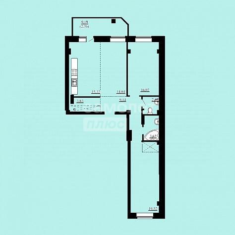 3-комнатная квартира, 87 м2