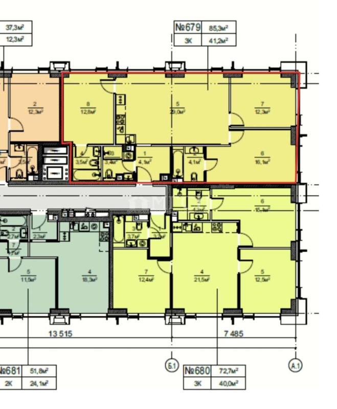 3-комнатная квартира, 85.3 м2