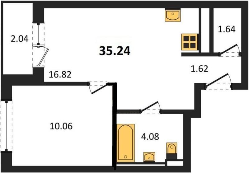 1-комн. квартира, 35 м², 5/17 этаж