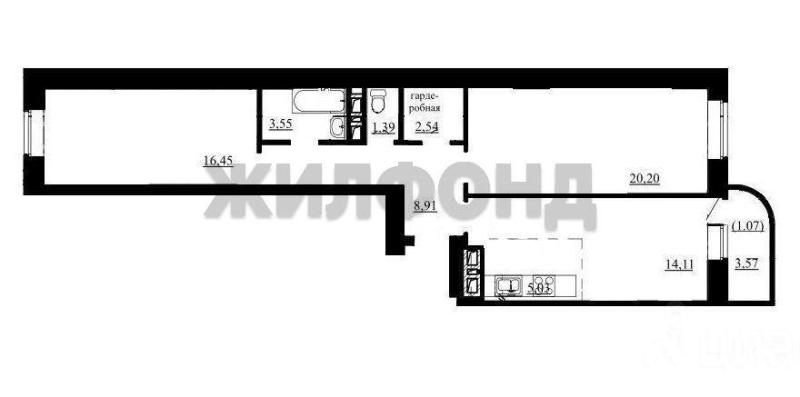 3-комнатная квартира, 74 м2
