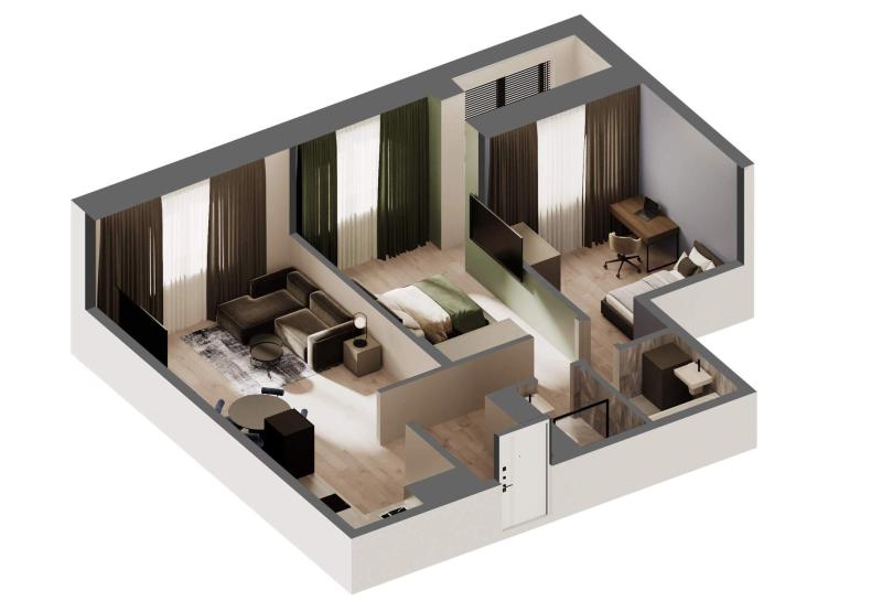 2-комнатная квартира, 64.4 м2