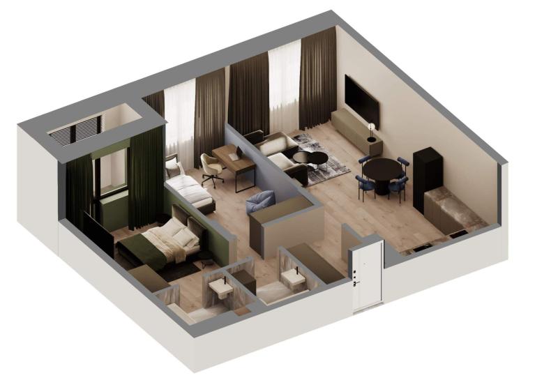 2-комнатная квартира, 69 м2