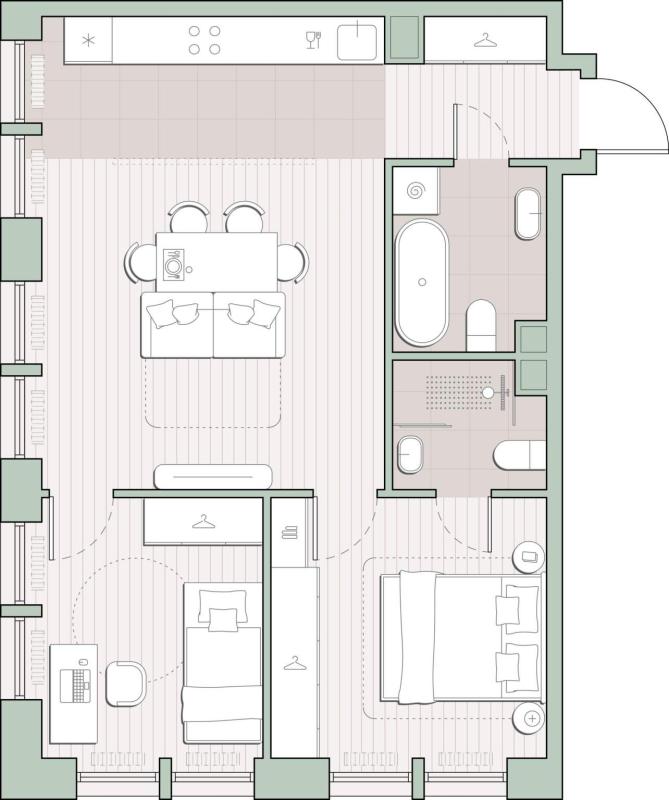 2-комн. квартира, 58 м², 8/13 этаж