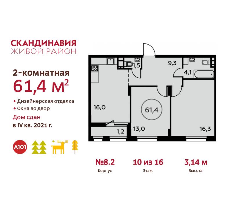Новостройка, Москва, НАО, ЖК Скандинавия, Скандинавский б-р, 17. Фото 9