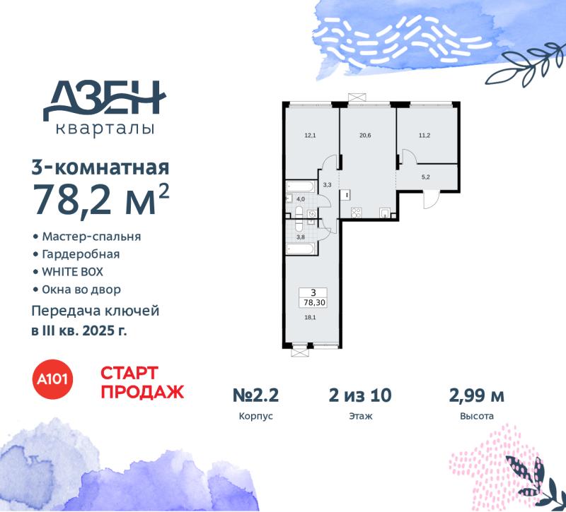 Новостройка, Москва, НАО, ЖК Дзен-кварталы, 2.2. Фото 9