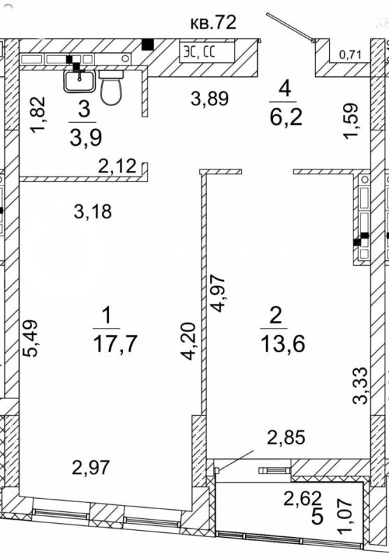 1-комн. квартира, 41 м², 9/14 этаж