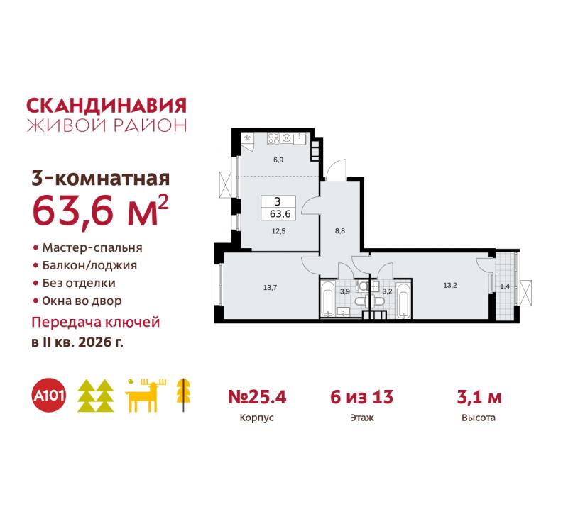 Новостройка, Москва, НАО, ЖК Скандинавия, 25.4. Фото 9
