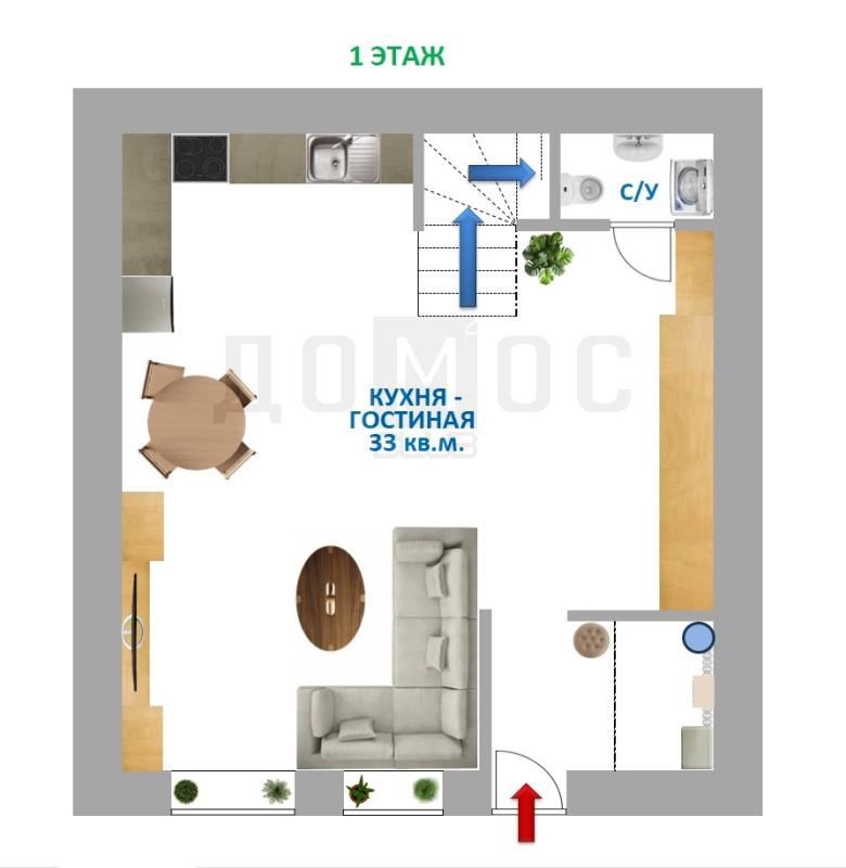 Таунхаус, 75 м², 2 сот.